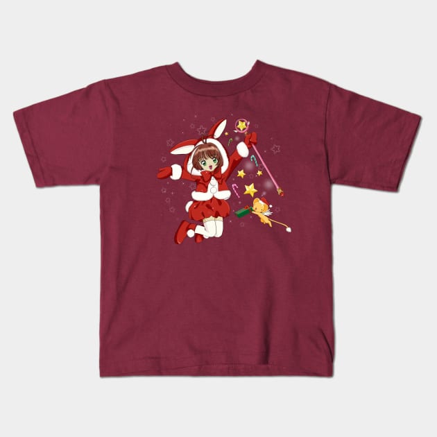 CardCaptor Sakura Christmas Kids T-Shirt by Nykos